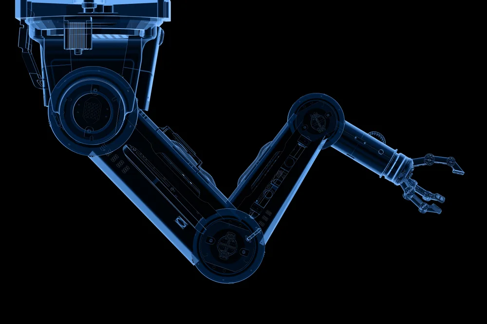 automation-factory-concept-with-3d-rendering-x-ray-robotic-arm-isolated-black